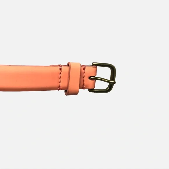 J. Crew Light Coral Patent Leather Skinny Belt Size S/M - Picture 4 of 12